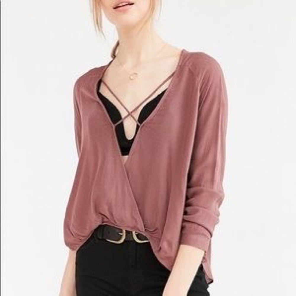 Urban outfitters:white crisscross open front shirt